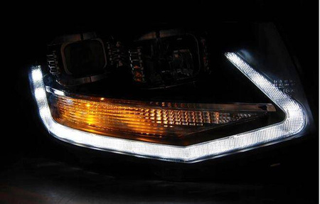 Vw T6 15- svarta led tru drl-strålkastare
