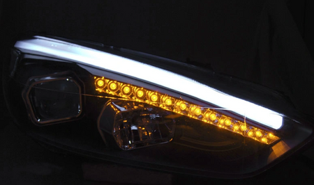 Ford Focus Mk3 15- Svarta Drl Led-strålkastare