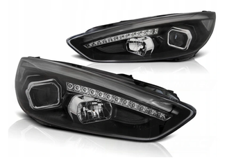 Ford Focus Mk3 15- Svarta Drl Led-strålkastare