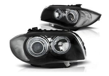 Strålkastare BMW E87 E81 04-11 Led Ringlights Svart