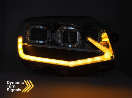 LED TUBE LIGHT BLACK DRL SEQ strålkastare för VW T6 2015-2019