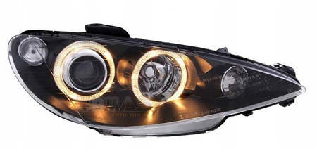 Peugeot 206 BLACK RINGI strålkastare