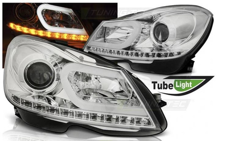 Strålkastare Mercedes W204 11-14 CHROME LED