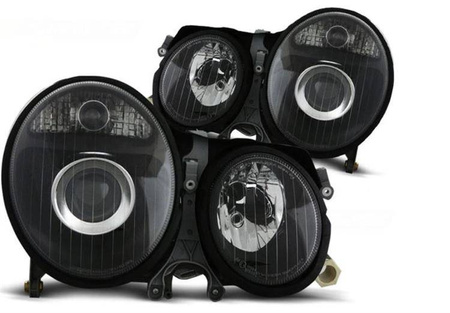 Strålkastare Mercedes W210 E-Klass 99-02 svart