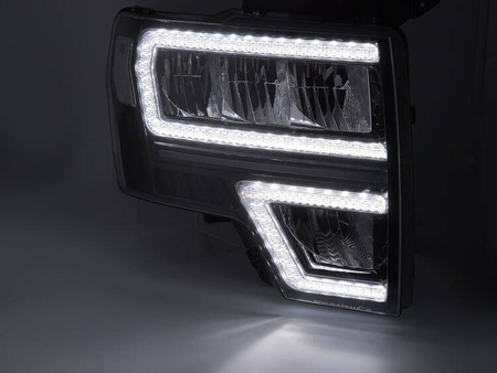 Framlyktor för Ford F150 MK12 08-14 svart LED