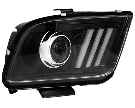 Ford Mustang strålkastare 04-09 rörlampa svart
