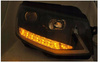 Vw T6 15- svart rör led drl dts strålkastare