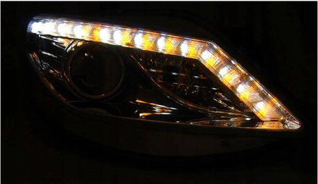 Strålkastare Seat Ibiza 6J 08-12 krom riktning led