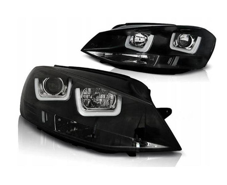 Lampor Vw Golf VII 7 12-17 u-typ svart led drl