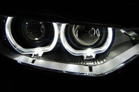 Strålkastare BMW F30 F31 Angel Eyes LED Svart