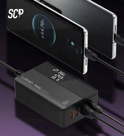 Ldnio A4808Q 65W 4x USB TYP C PD QC LCD LED laddare