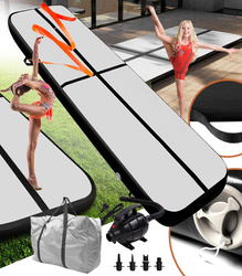 AIRTRACK 4 M SVART ACROBATIC TRACK GYMNASTIKMATTA UPPBLASBAR MADRASS STARK PUMP TRÄNINGSVÄSKA KUL FÖR BARN Vuxna