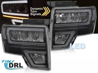 Framlyktor för Ford F150 MK12 08-14 svart LED