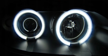 Strålkastare Opel Astra G 97-04 Ring Ccfl Svart