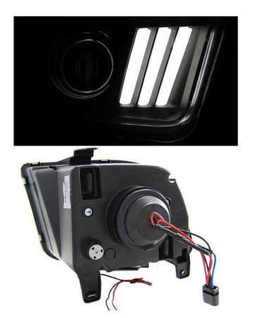 Ford Mustang strålkastare 04-09 rörlampa svart