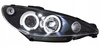 Peugeot 206 BLACK RINGI strålkastare