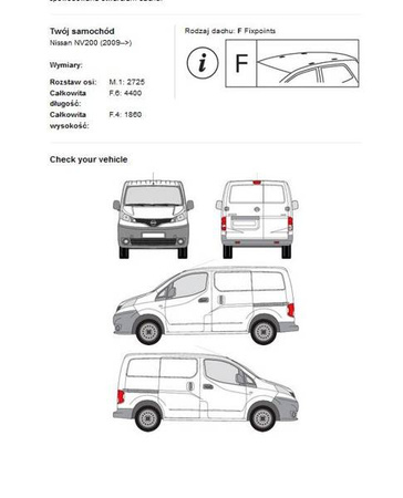 Plattform takräcke Nissan NV200 2009->