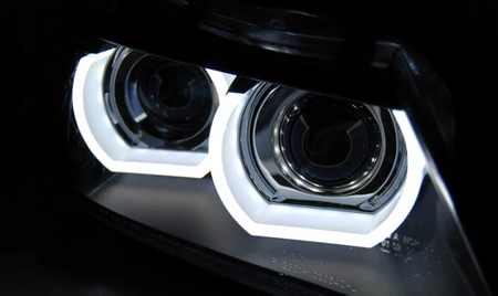 Bmw E90 E91 09-11 Drl Svart Xenon Ringar 3d lampor