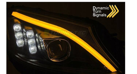 Svarta LED strålkastare till Mercedes w205 14-18