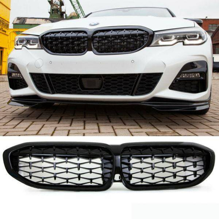 Bmw G20 G21 19- glänsande svart diamant abs grill