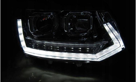 Lampor Vw T5 10-15 led rör krom T6 look drl lyft