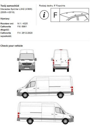 Mercedes Sprinter L3H2 plattform för takräcke