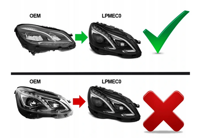 LAMPOR MERCEDES W212 13-16 SVART DRL FULL LED LIFT