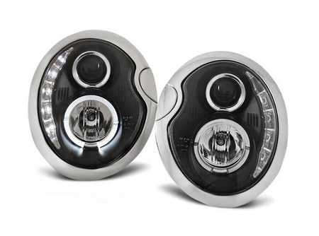 Mini Cooper strålkastare 01-06 Daylight Black