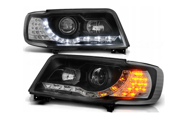 Strålkastare Audi 100 C4 90-94 Dagsljus Svart