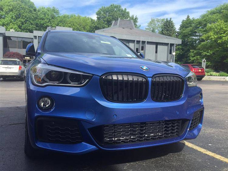 GRILL BMW X1 F48 DUBBELPLATT SVART MATT