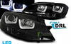 Lampor Vw Golf VII 7 12-17 u-typ svart led drl