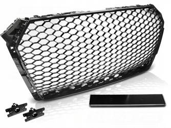 Frontgrill AUDI A4 B9 15- GLOSSY BLACK RS-STYLE
