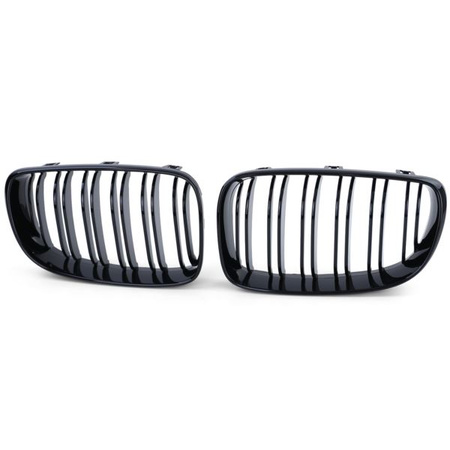 GRILL BMW E87/E81 07-11 DUBBEL GLOSSY SVART