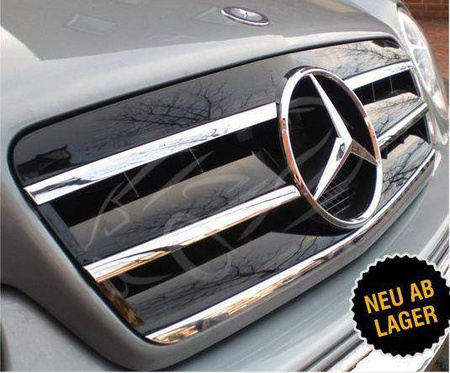 GRILL MERCEDES C208 A208 CLK SVART KROM AMG LOOK