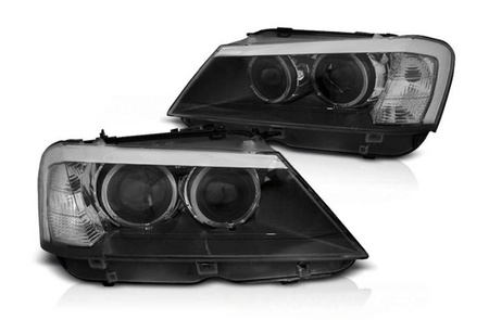 Framlyktor Bmw X3 F25 10-14 Svart Led