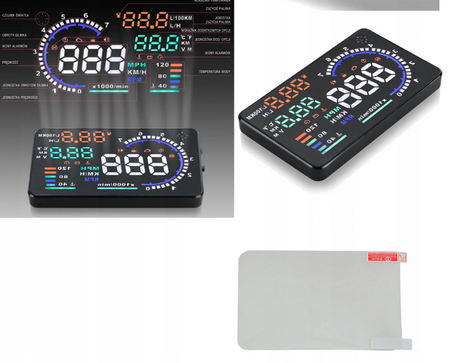 Displayprojektor LED LCD HUD OBD2 5,5 KLOCKS