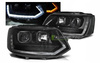 Vw T5 lampor 10-15 led rör svart t6 look drl hiss