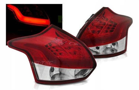 Ford Focus 3 11-14 hb röd vit led lampor