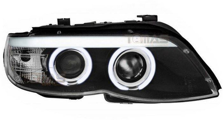 Strålkastare BMW X5 E53 Ringar CCFL Svart D2S XEN