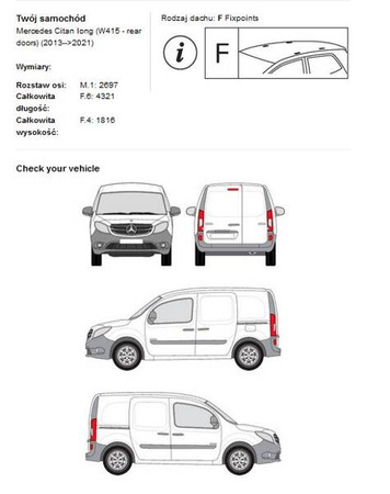 Takplattform för bagage Mercedes Citan L1 2013-