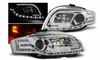 Strålkastare Audi A4 B7 04-08 led rör krom