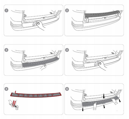 Bakre stötfångarskyddslist för VW MULTIVAN VII T7 2021-