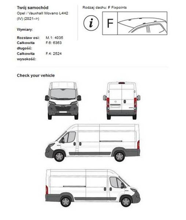 Plattform för takräcke Fiat Ducato L4H2