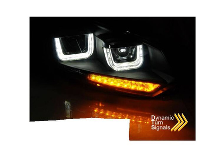 Lampor vw golf 6 vi 08-12 u-typ svart drl dts led