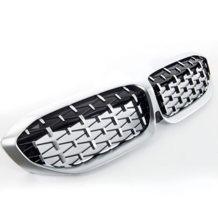 GRILL (NJURE) TILL BMW G20 G21 19-22 SILVER DIAMOND