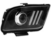 Ford Mustang strålkastare 04-09 rörlampa svart