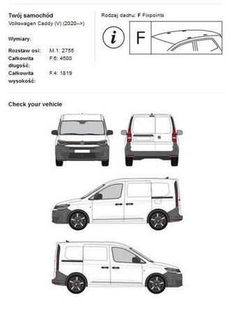 Plattform takräcke Volkswagen Caddy V 2020->