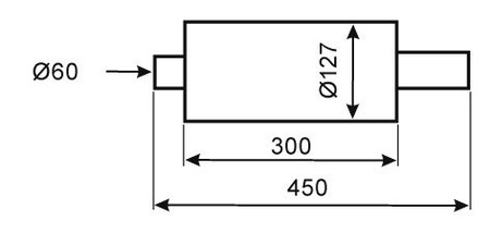 Mugen basljuddämpare med ljuddämpare 1xø100