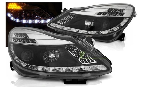 Strålkastare Opel Corsa d 06-11 svart led