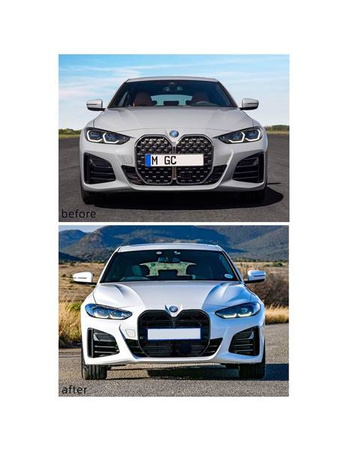 GRILL BMW 4 G26 GRAND COUPE BLANK SVART